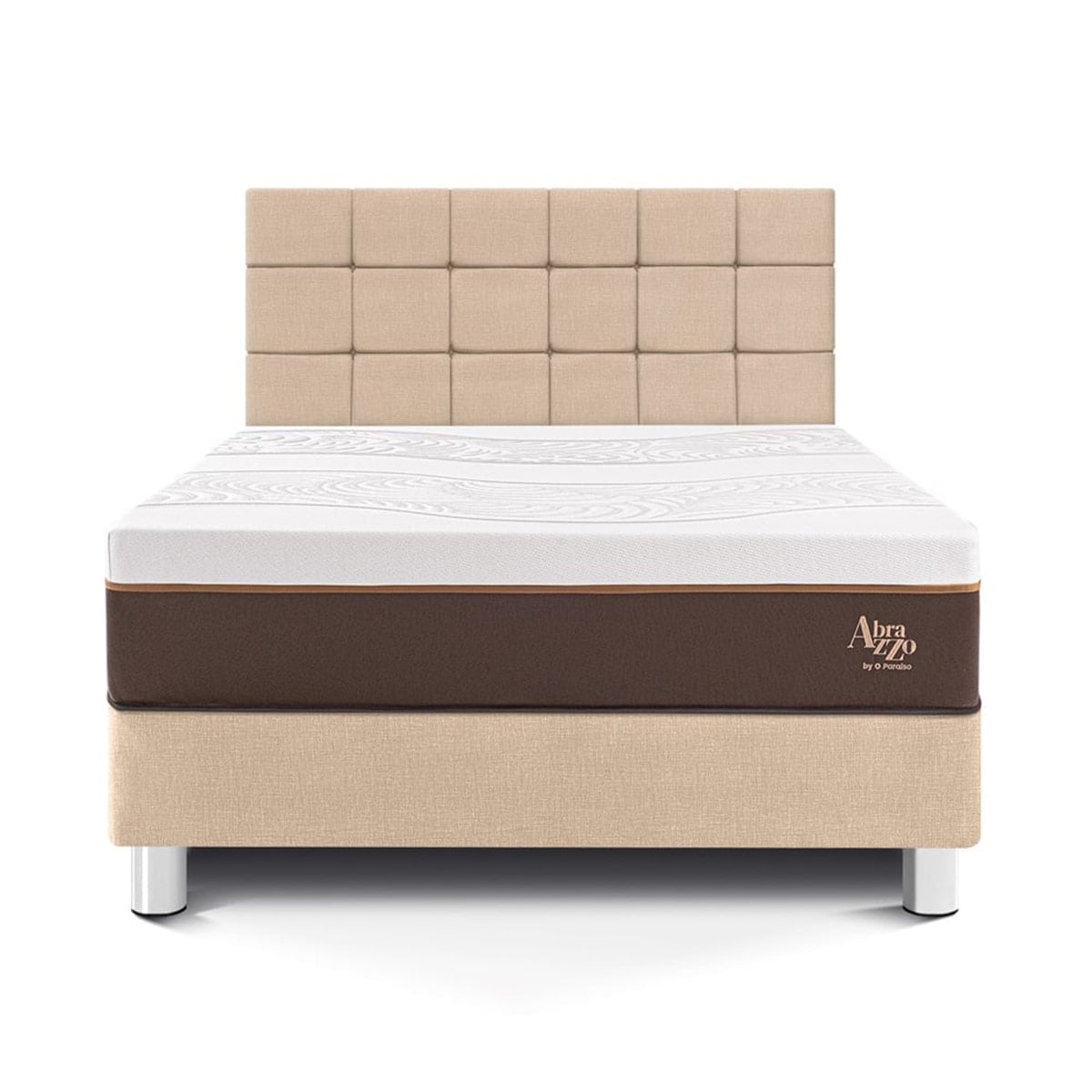DORMITORIO PARAÍSO ROYAL ABRAZZO KING + CABECERA BLOCKS CHAMPAGNE + 2 ALMOHADAS VISCOELÁSTICAS - 3