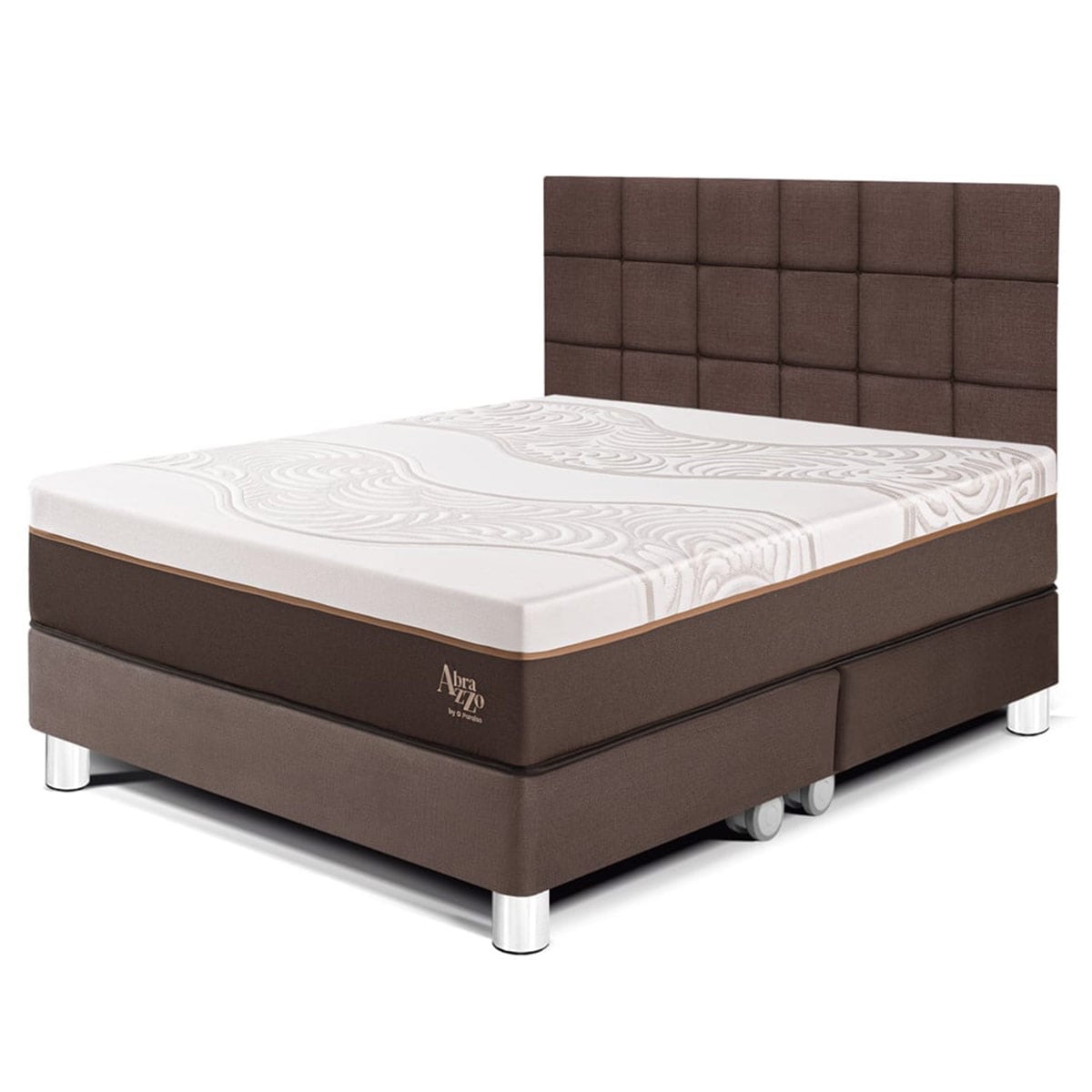 DORMITORIO PARAÍSO ROYAL ABRAZZO KING + CABECERA BLOCKS CHOCOLATE + 2 ALMOHADAS VISCOELÁSTICAS - 1