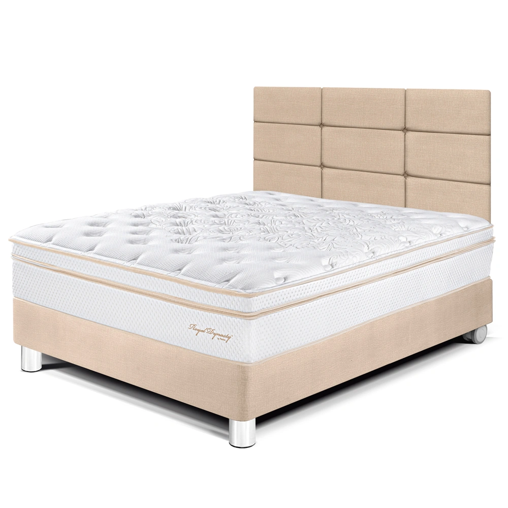 DORMITORIO PARAÍSO ROYAL DYNASTY 1.5 PLAZAS + CABECERA BLOCKS CHAMPAGNE + 1 ALMOHADA VISCOELÁSTICA - 1