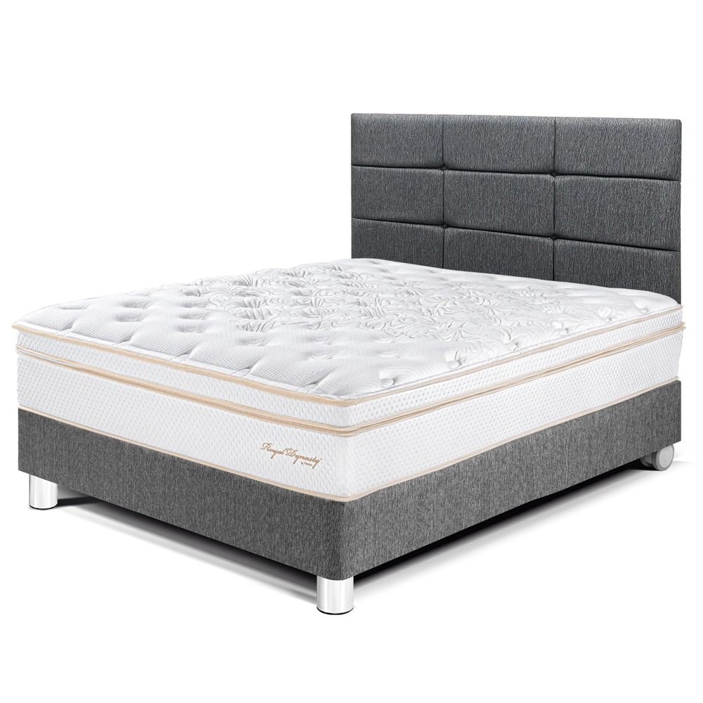 DORMITORIO PARAÍSO ROYAL DYNASTY 1.5 PLAZAS + CABECERA BLOCKS GRIS + 1 ALMOHADA VISCOELÁSTICA - 1