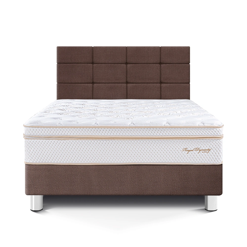 DORMITORIO PARAÍSO ROYAL DYNASTY 2 PLAZAS + CABECERA BLOCKS CHOCOLATE + 2 ALMOHADAS VISCOELÁSTICAS - 3