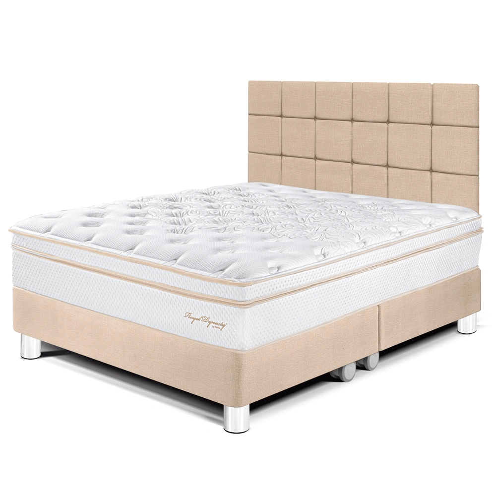 DORMITORIO PARAÍSO ROYAL DYNASTY KING + CABECERA BLOCKS CHAMPAGNE + 2 ALMOHADAS VISCOELÁSTICAS - 1