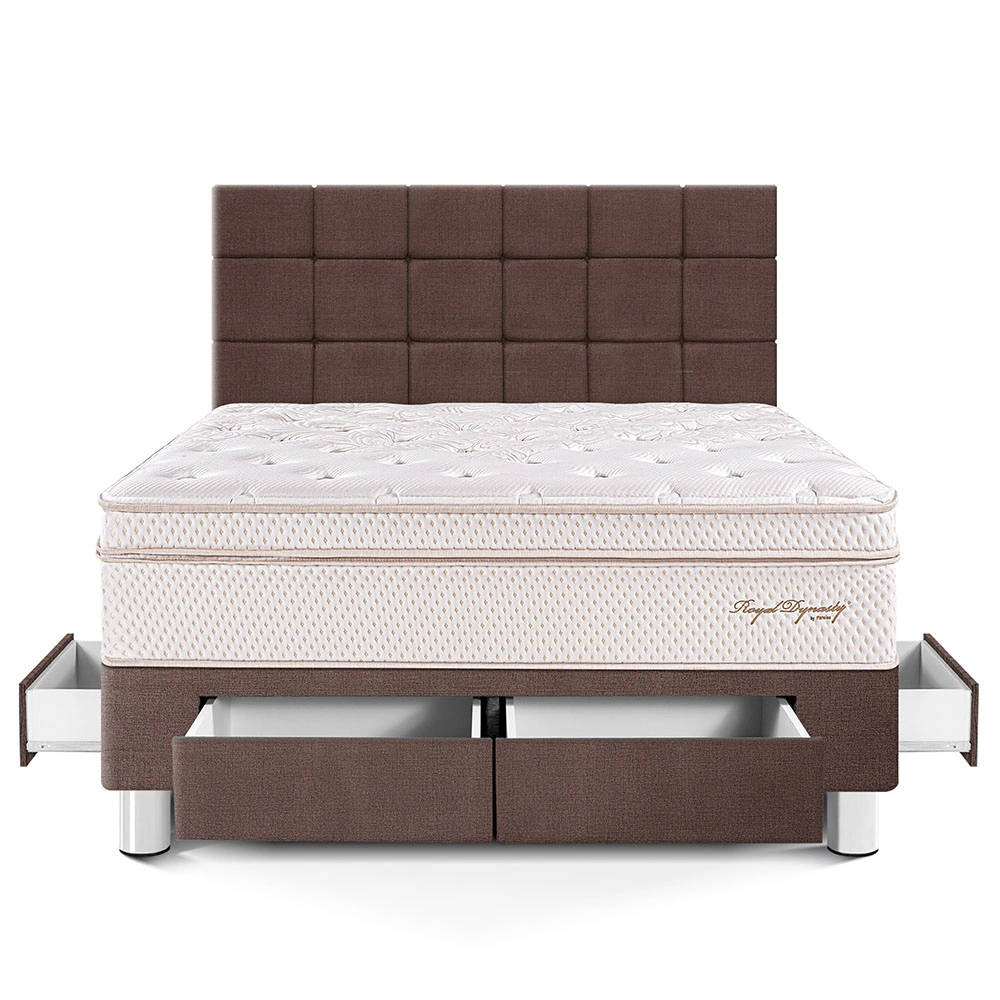 DORMITORIO CON CAJONES PARAÍSO ROYAL DYNASTY KING + CABECERA BLOCKS CHOCOLATE + 2 ALMOHADAS VISCOELÁSTICAS - 3