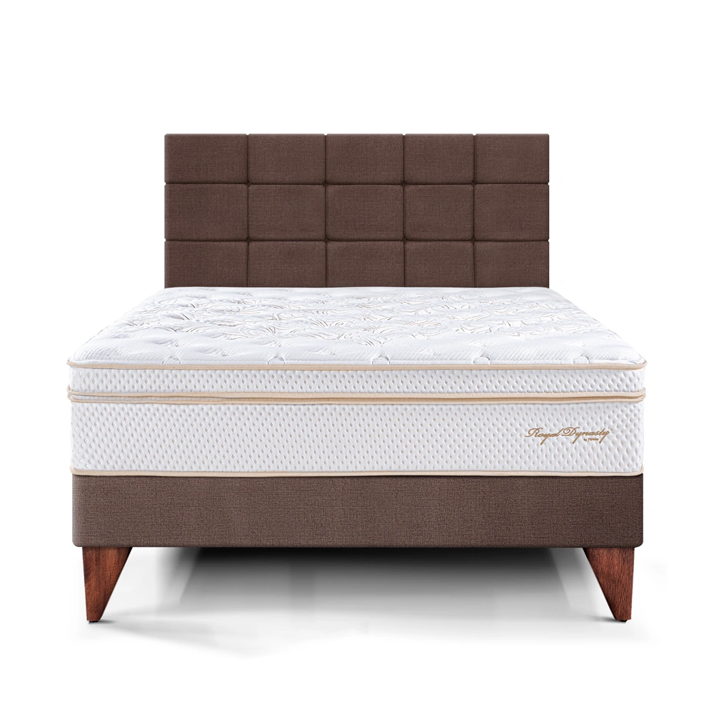 DORMITORIO EUROPEO PARAÍSO ROYAL DYNASTY QUEEN + CABECERA BLOCKS CHOCOLATE + 2 ALMOHADAS VISCOELÁSTICAS - 3