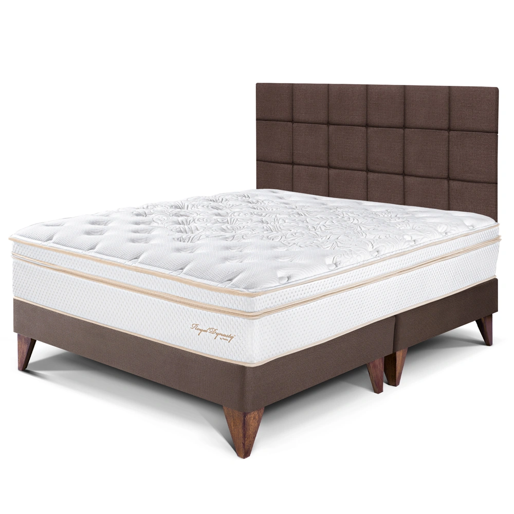 DORMITORIO EUROPEO PARAÍSO ROYAL DYNASTY KING + CABECERA BLOCKS CHOCOLATE + 2 ALMOHADAS VISCOELÁSTICAS - 1