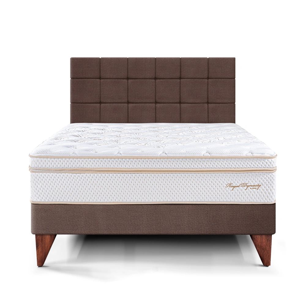 DORMITORIO EUROPEO PARAÍSO ROYAL DYNASTY KING + CABECERA BLOCKS CHOCOLATE + 2 ALMOHADAS VISCOELÁSTICAS - 3