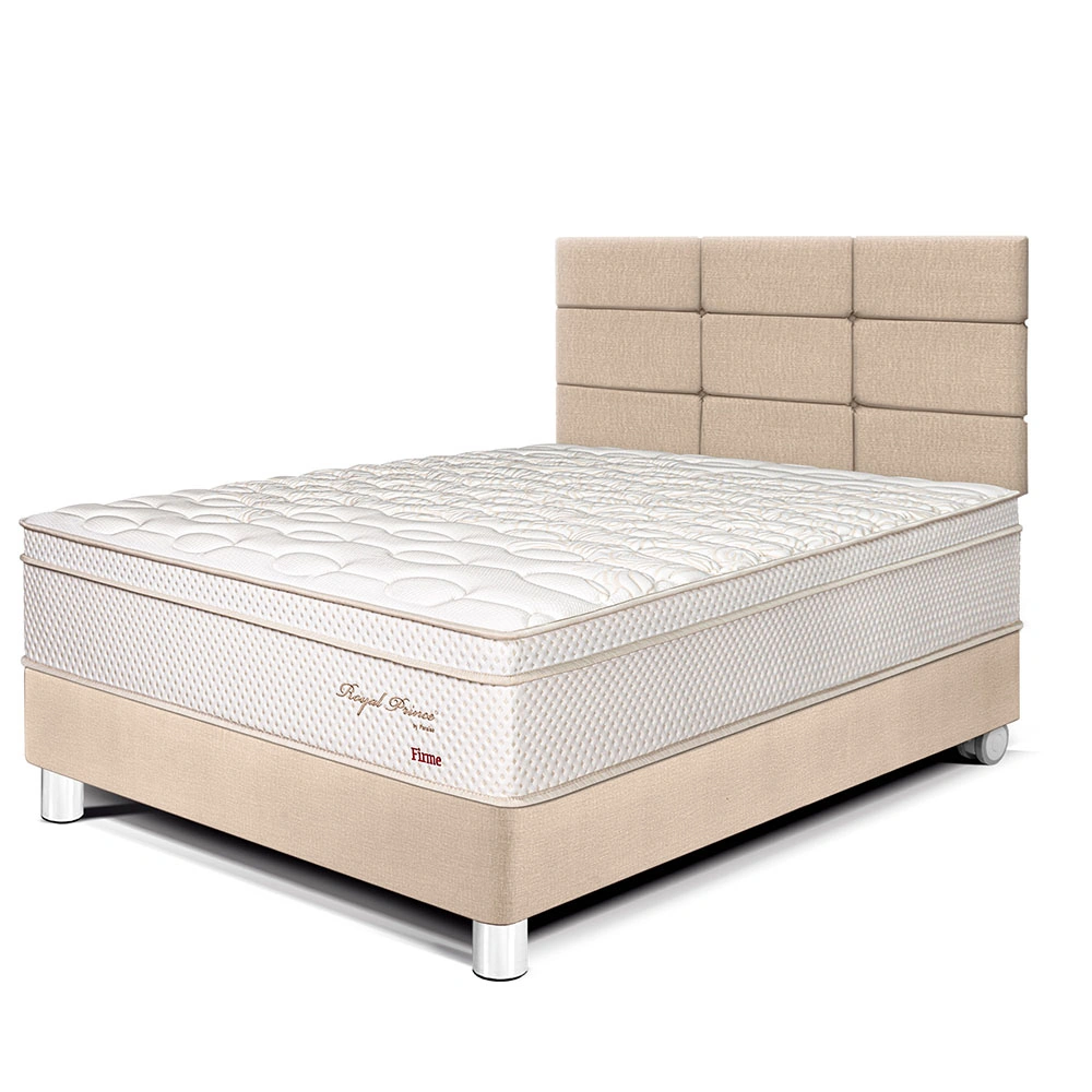 DORMITORIO PARAÍSO ROYAL PRINCE 1.5 PLAZAS + CABECERA BLOCKS CHAMPAGNE + 1 ALMOHADA VISCOELÁSTICA - 1