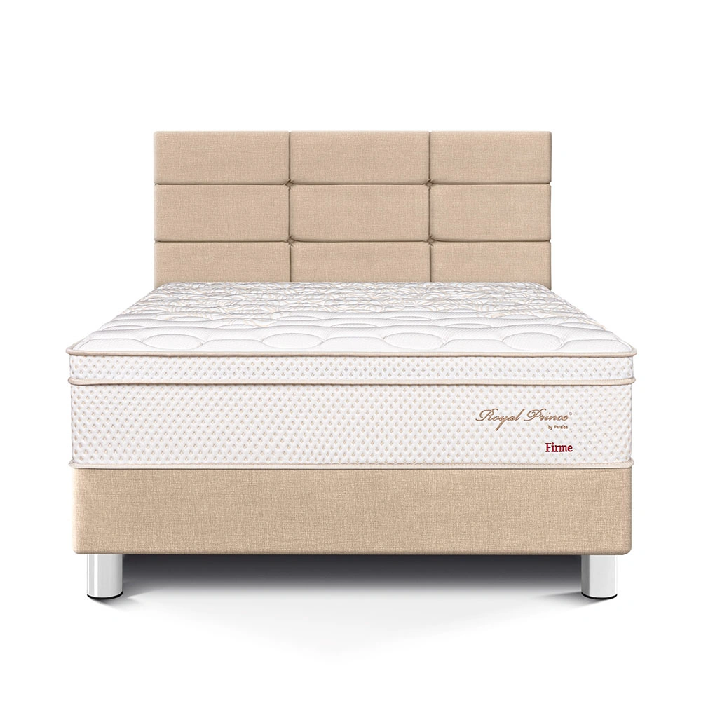 DORMITORIO PARAÍSO ROYAL PRINCE 1.5 PLAZAS + CABECERA BLOCKS CHAMPAGNE + 1 ALMOHADA VISCOELÁSTICA - 3