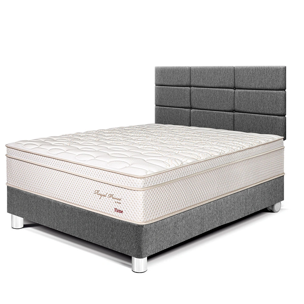 DORMITORIO PARAÍSO ROYAL PRINCE 1.5 PLAZAS + CABECERA BLOCKS GRIS + 1 ALMOHADA VISCOELÁSTICA - 1