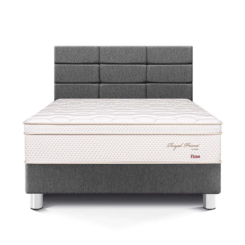DORMITORIO PARAÍSO ROYAL PRINCE 1.5 PLAZAS + CABECERA BLOCKS GRIS + 1 ALMOHADA VISCOELÁSTICA - 3