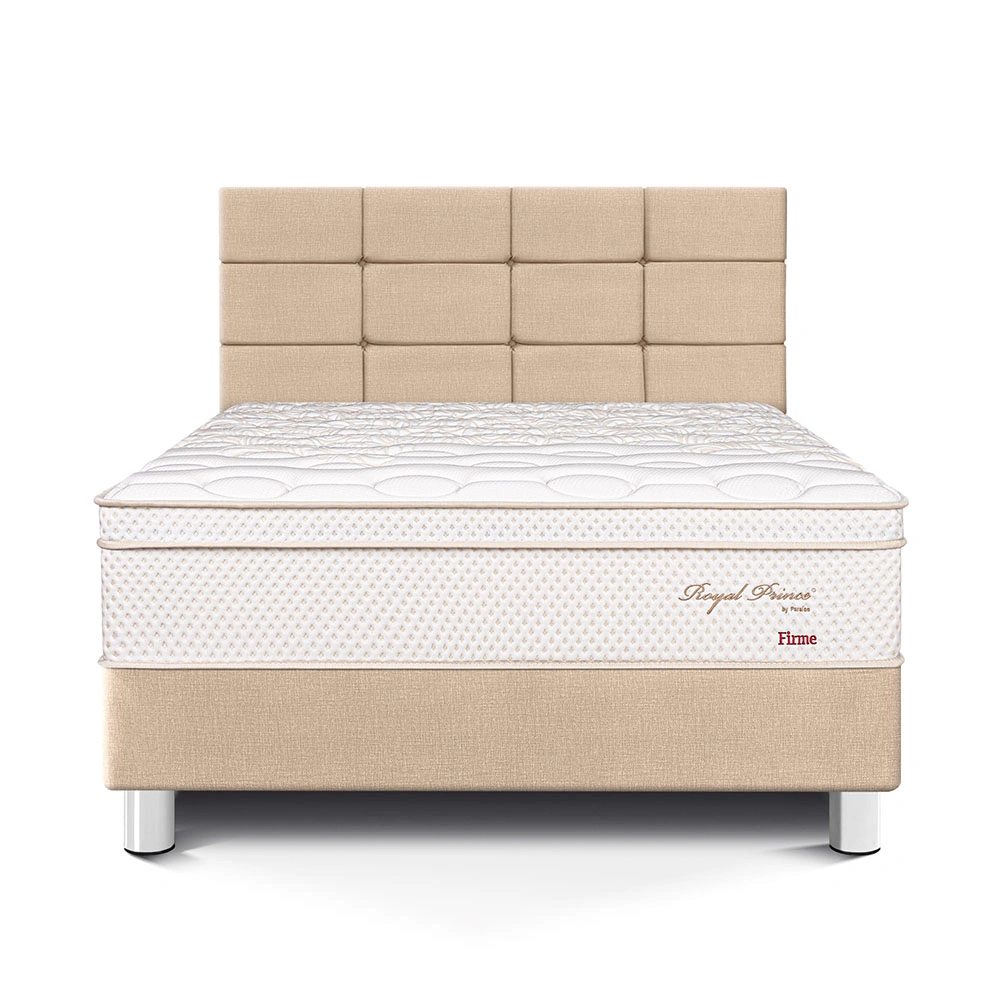DORMITORIO PARAÍSO ROYAL PRINCE 2 PLAZAS + CABECERA BLOCKS CHAMPAGNE + 2 ALMOHADAS VISCOELÁSTICAS - 3