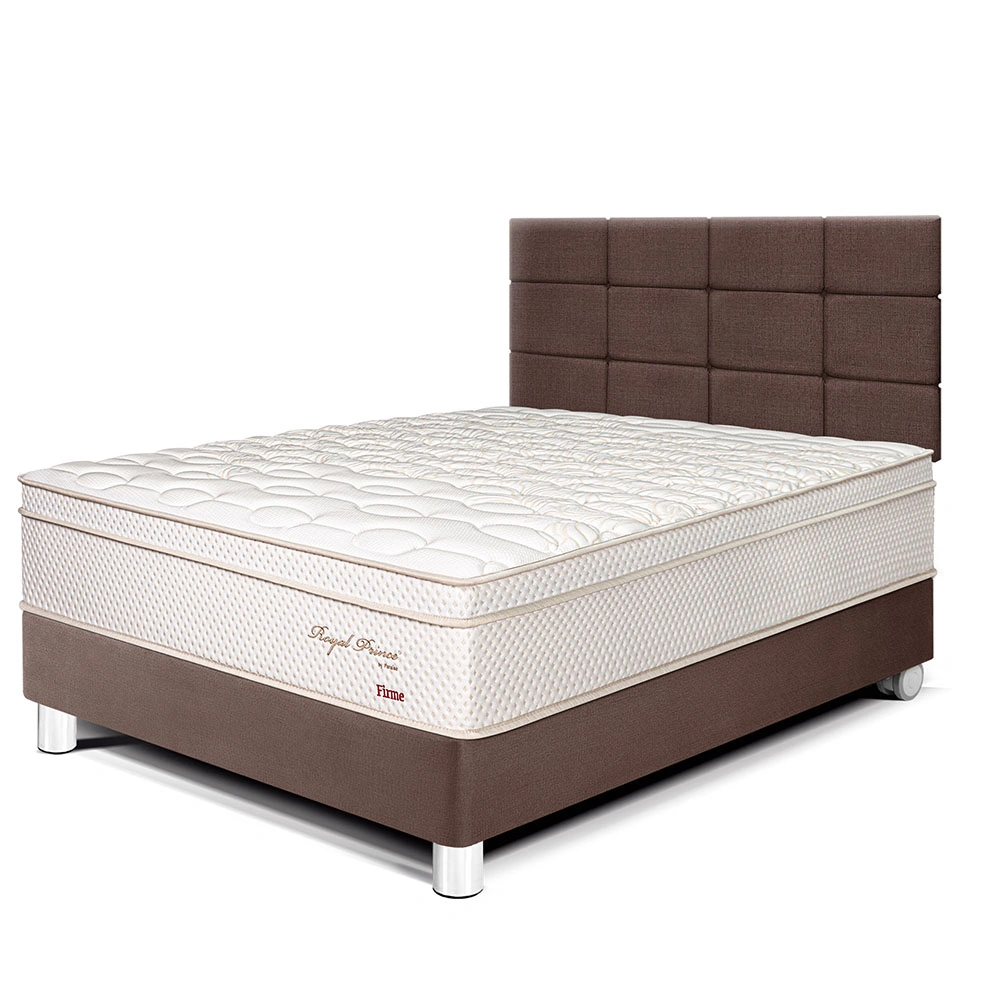 DORMITORIO PARAÍSO ROYAL PRINCE 2 PLAZAS + CABECERA BLOCKS CHOCOLATE + 2 ALMOHADAS VISCOELÁSTICAS - 1
