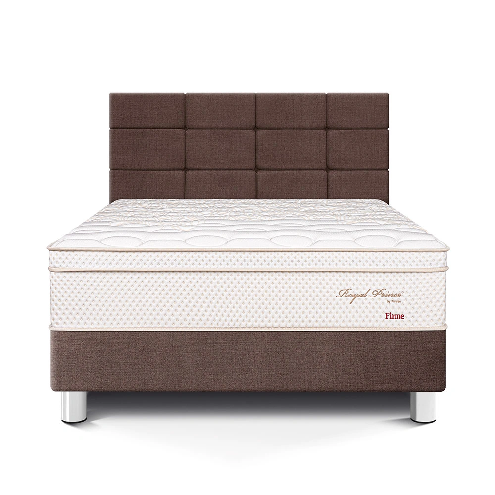 DORMITORIO PARAÍSO ROYAL PRINCE 2 PLAZAS + CABECERA BLOCKS CHOCOLATE + 2 ALMOHADAS VISCOELÁSTICAS - 3