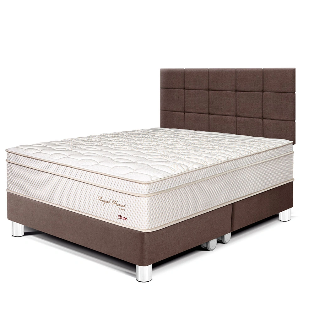 DORMITORIO PARAÍSO ROYAL PRINCE QUEEN + CABECERA BLOCKS CHOCOLATE + 2 ALMOHADAS VISCOELÁSTICAS - 1
