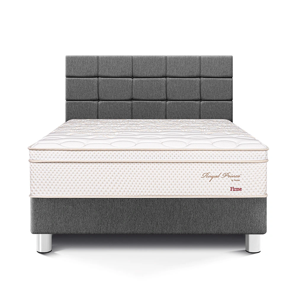 DORMITORIO PARAÍSO ROYAL PRINCE QUEEN + CABECERA BLOCKS GRIS + 2 ALMOHADAS VISCOELÁSTICAS - 3