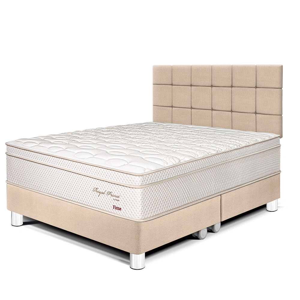 DORMITORIO PARAÍSO ROYAL PRINCE KING + CABECERA BLOCKS CHAMPAGNE + 2 ALMOHADAS VISCOELÁSTICAS - 1