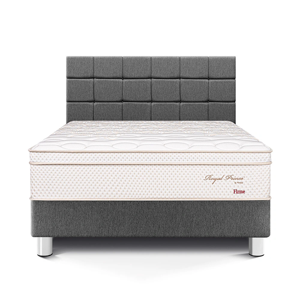 DORMITORIO PARAÍSO ROYAL PRINCE KING + CABECERA BLOCKS GRIS + 2 ALMOHADAS VISCOELÁSTICAS - 3