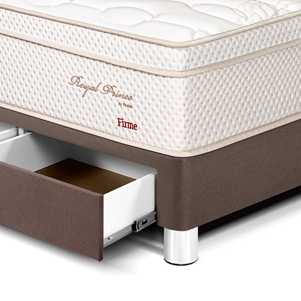 DORMITORIO CON CAJONES PARAÍSO ROYAL PRINCE KING + CABECERA BLOCKS CHOCOLATE + 2 ALMOHADAS VISCOELÁSTICAS - 2