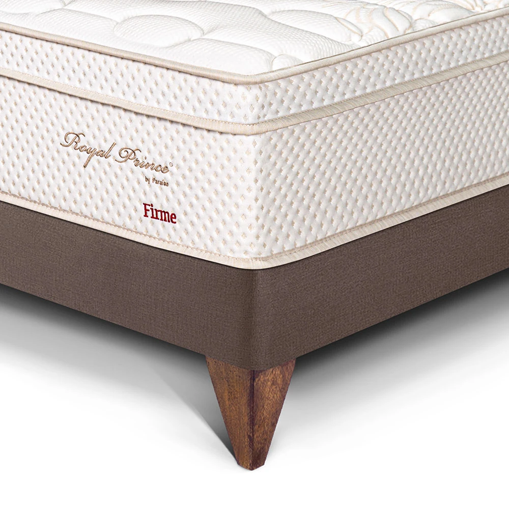 DORMITORIO EUROPEO PARAÍSO ROYAL PRINCE 1.5 PLAZAS + CABECERA BLOCKS CHOCOLATE + 1 ALMOHADA VISCOELÁSTICA - 2