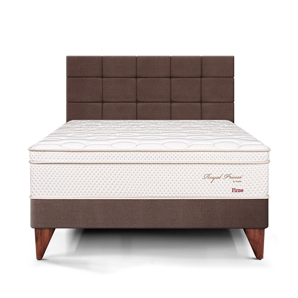 DORMITORIO EUROPEO PARAÍSO ROYAL PRINCE QUEEN + CABECERA BLOCKS CHOCOLATE + 2 ALMOHADAS VISCOELÁSTICAS - 3