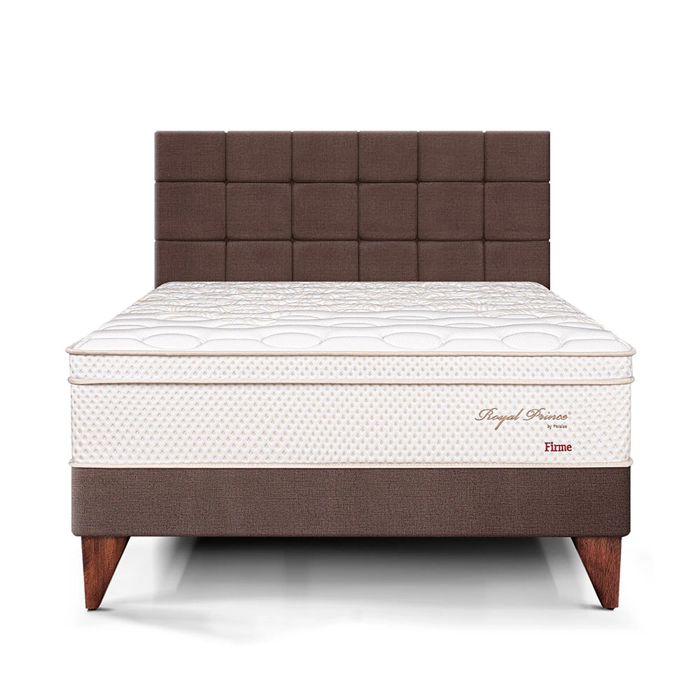 DORMITORIO EUROPEO PARAÍSO ROYAL PRINCE KING + CABECERA BLOCKS CHOCOLATE + 2 ALMOHADAS VISCOELÁSTICAS - 3