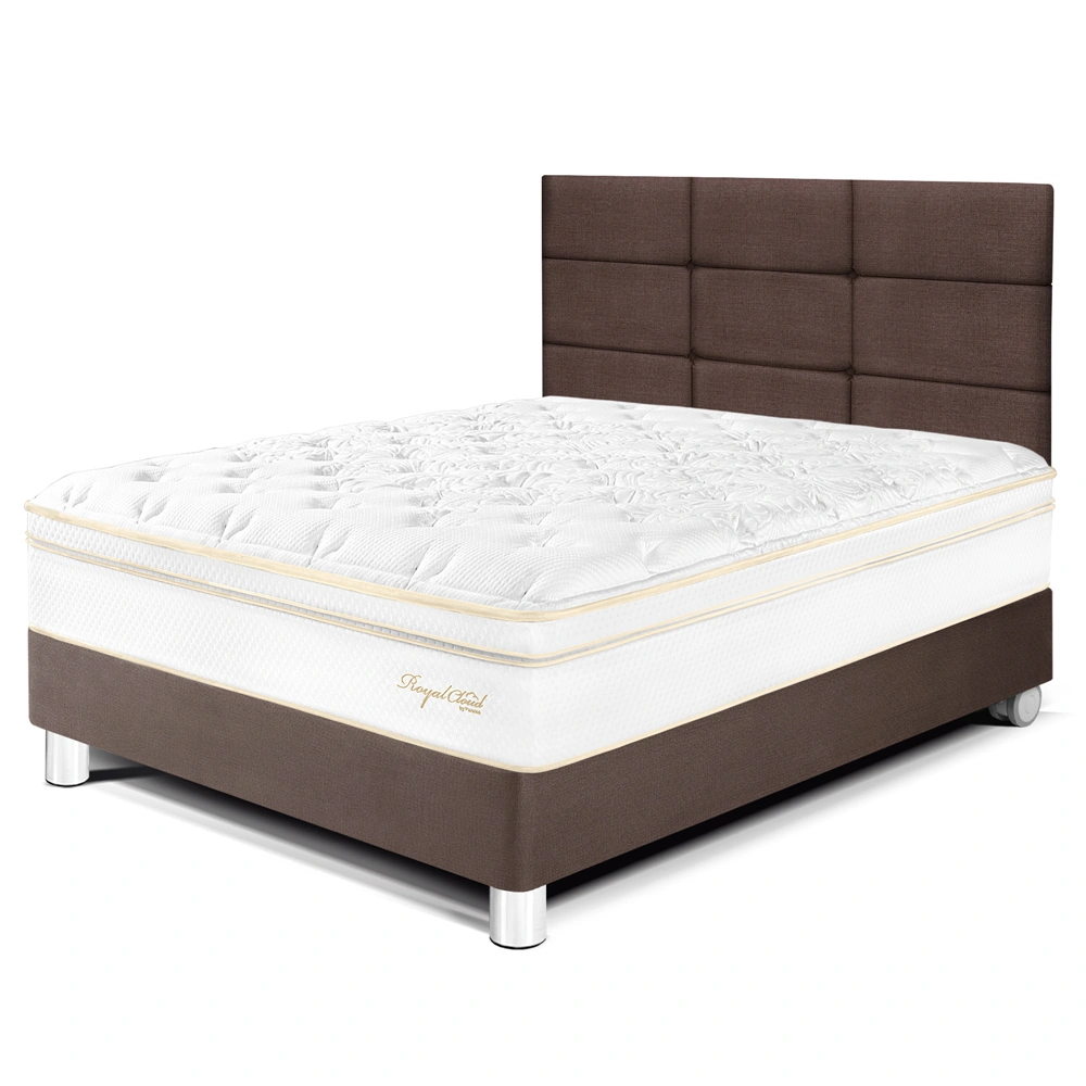 DORMITORIO PARAÍSO ROYAL CLOUD 1.5 PLAZAS + CABECERA BLOCKS CHOCOLATE + 1 ALMOHADA VISCOELÁSTICA - 1