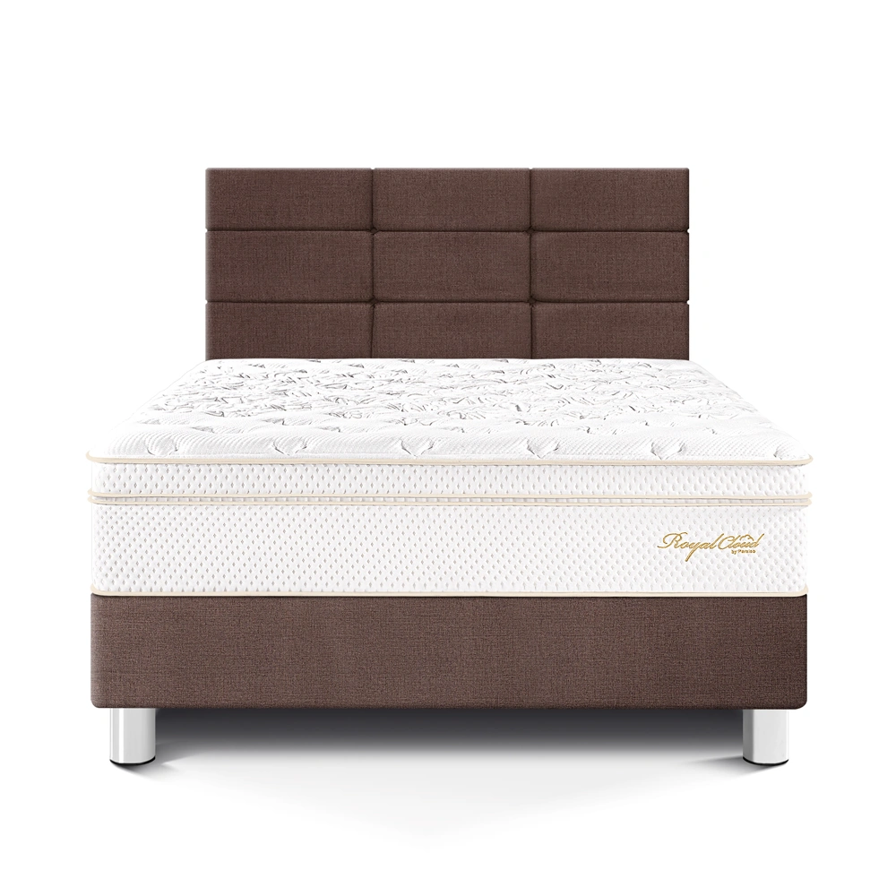 DORMITORIO PARAÍSO ROYAL CLOUD 1.5 PLAZAS + CABECERA BLOCKS CHOCOLATE + 1 ALMOHADA VISCOELÁSTICA - 3