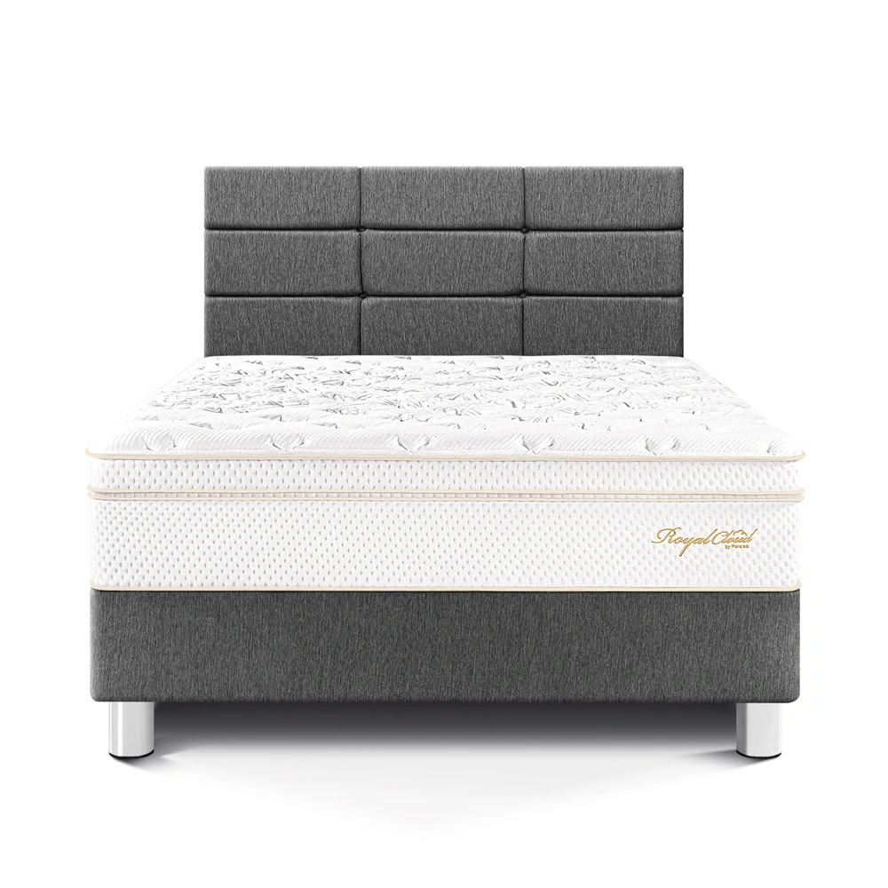 DORMITORIO PARAÍSO ROYAL CLOUD 1.5 PLAZAS + CABECERA BLOCKS GRIS + 1 ALMOHADA VISCOELÁSTICA - 3