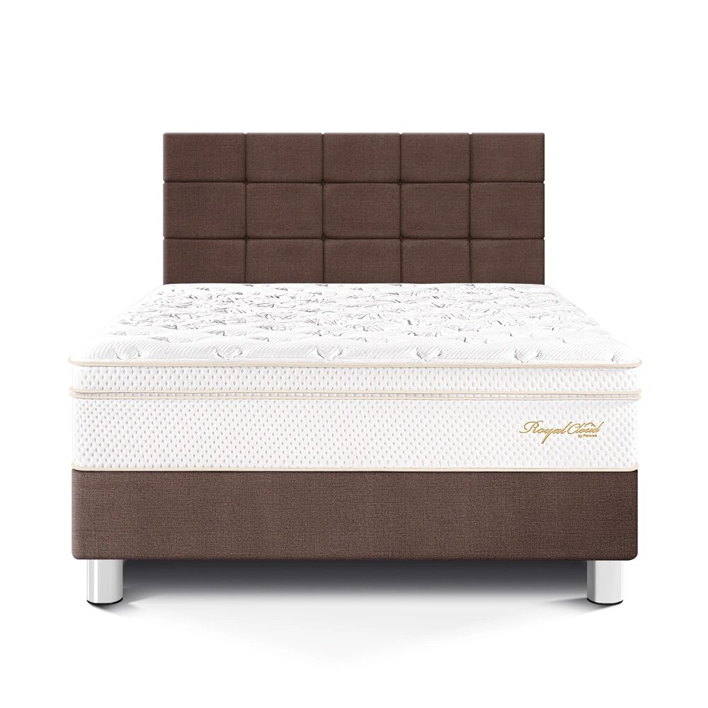 DORMITORIO PARAÍSO ROYAL CLOUD QUEEN + CABECERA BLOCKS CHOCOLATE + 2 ALMOHADAS VISCOELÁSTICAS - 3
