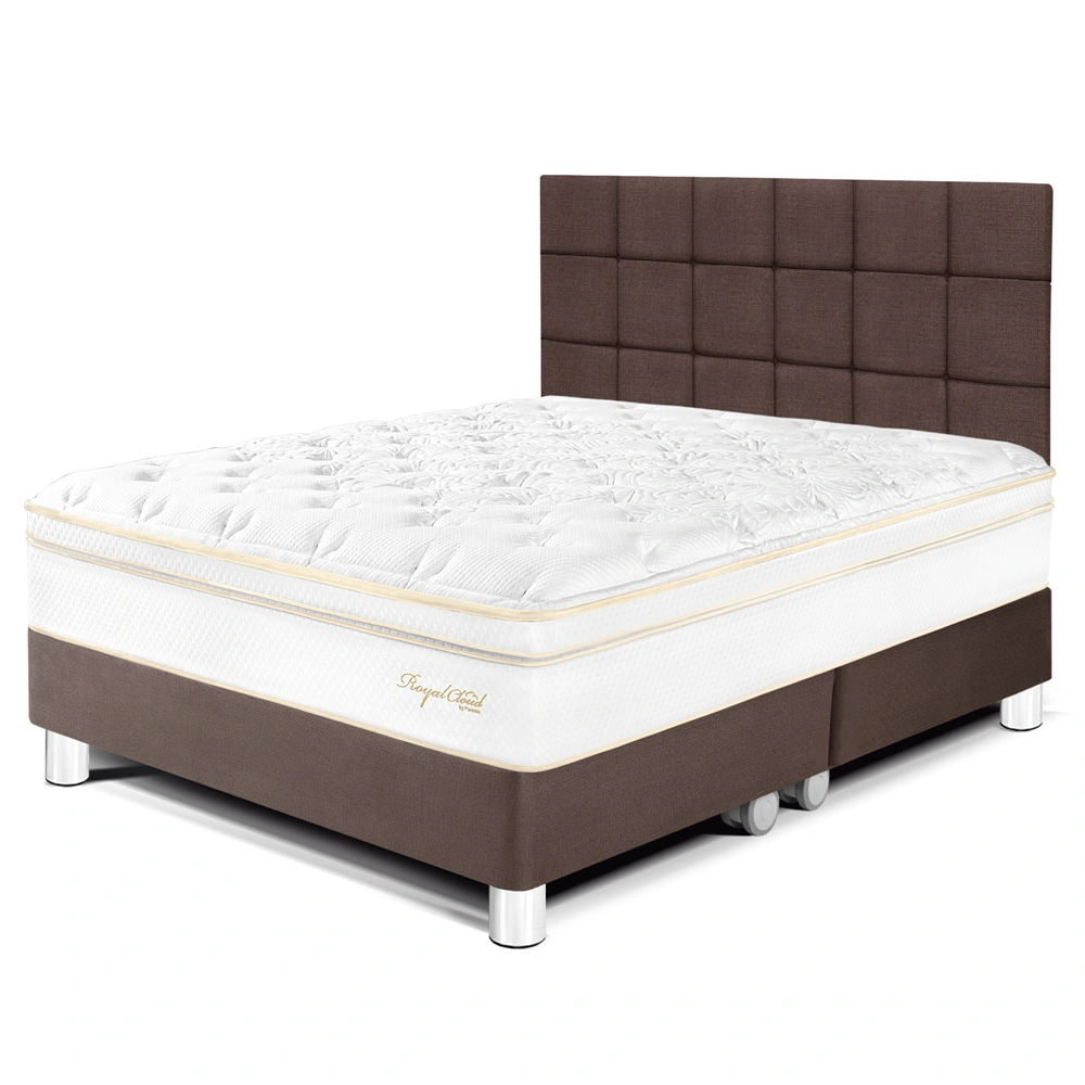 DORMITORIO PARAÍSO ROYAL CLOUD KING + CABECERA BLOCKS CHOCOLATE + 2 ALMOHADAS VISCOELÁSTICAS - 1