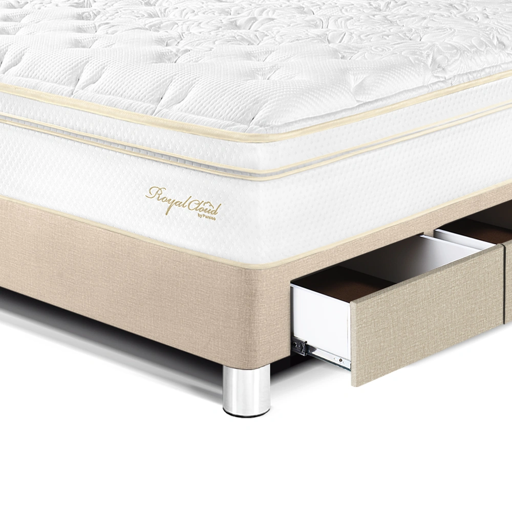 DORMITORIO CON CAJONES PARAÍSO ROYAL CLOUD 1.5 PLAZAS + CABECERA BLOCKS CHAMPAGNE + 1 ALMOHADA VISCOELÁSTICA - 2