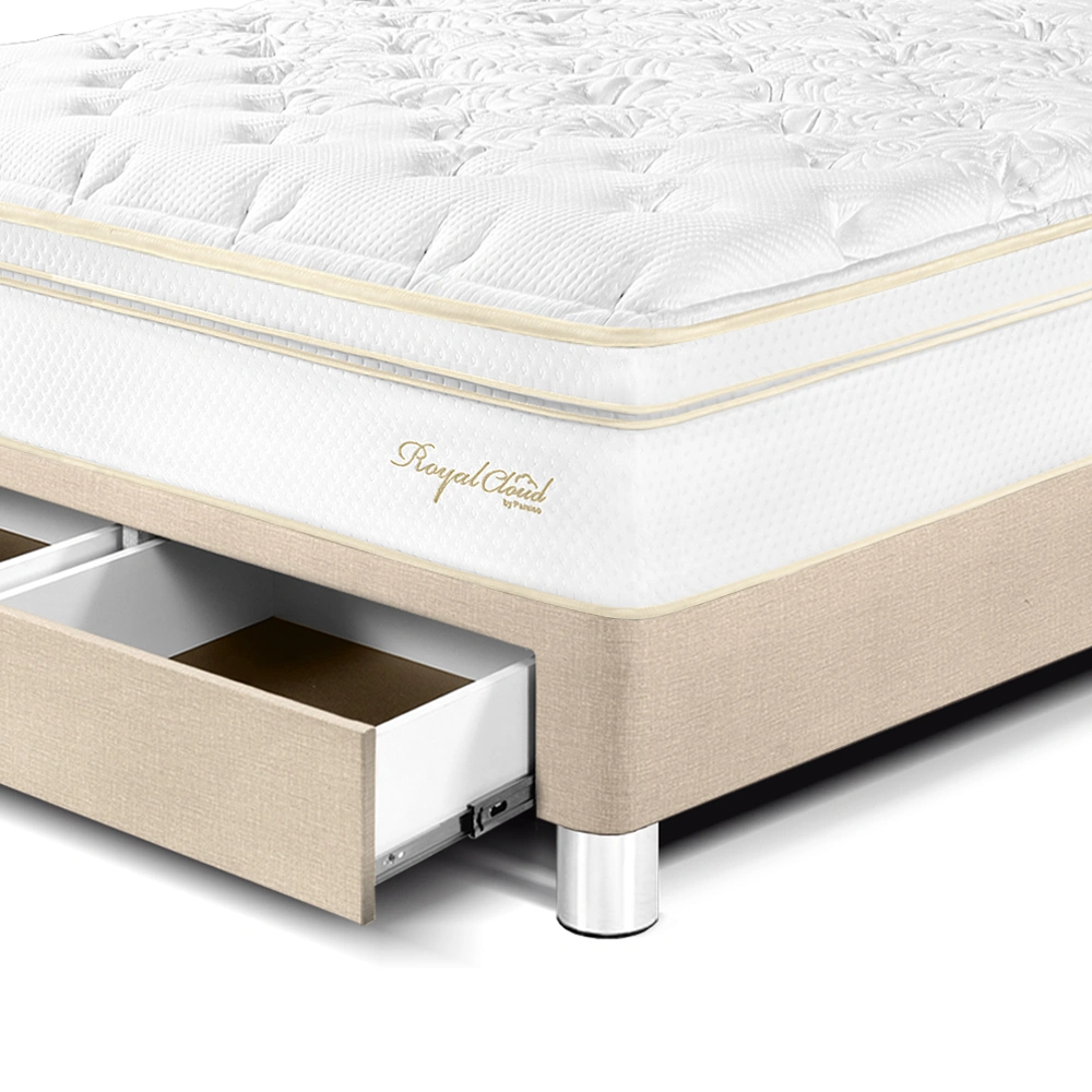 DORMITORIO CON CAJONES PARAÍSO ROYAL CLOUD KING + CABECERA BLOCKS CHAMPAGNE + 2 ALMOHADAS VISCOELÁSTICAS - 2