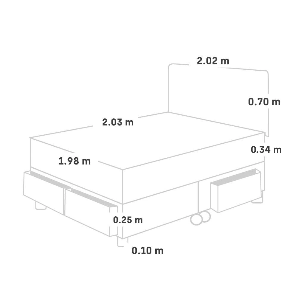 DORMITORIO CON CAJONES PARAÍSO ROYAL CLOUD KING + CABECERA BLOCKS CHAMPAGNE + 2 ALMOHADAS VISCOELÁSTICAS - 5