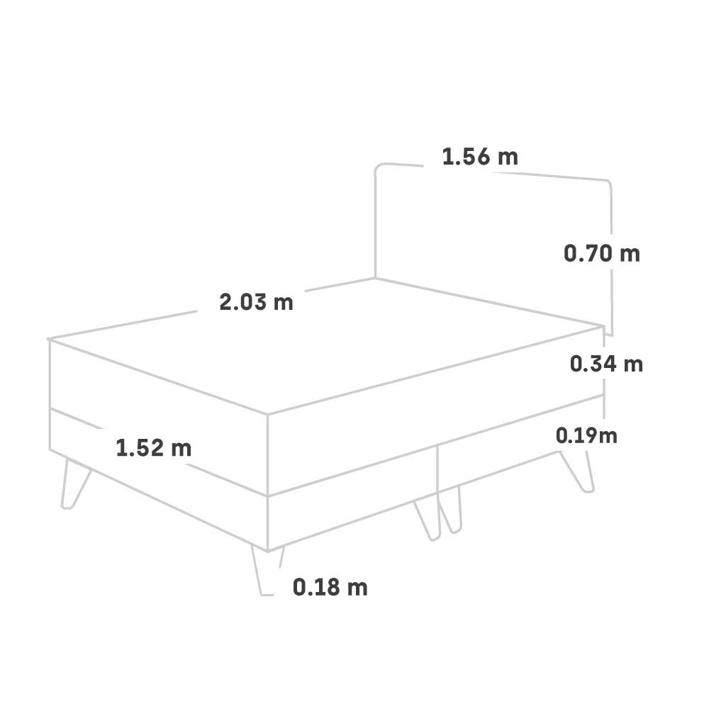 DORMITORIO EUROPEO PARAÍSO ROYAL CLOUD QUEEN + CABECERA BLOCKS CHOCOLATE + 2 ALMOHADAS VISCOELÁSTICAS - 5