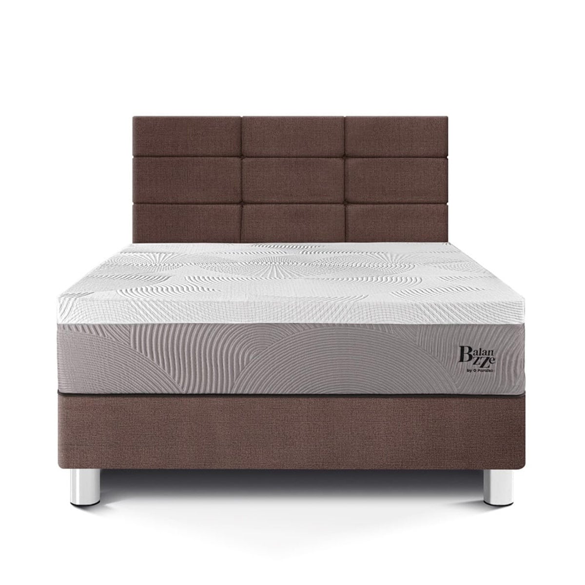 DORMITORIO PARAÍSO BALANZZE 1.5 PLAZAS ROYAL CABECERA BLOCKS CHOCOLATE + 1 ALMOHADA VISCOELÁSTICA - 3