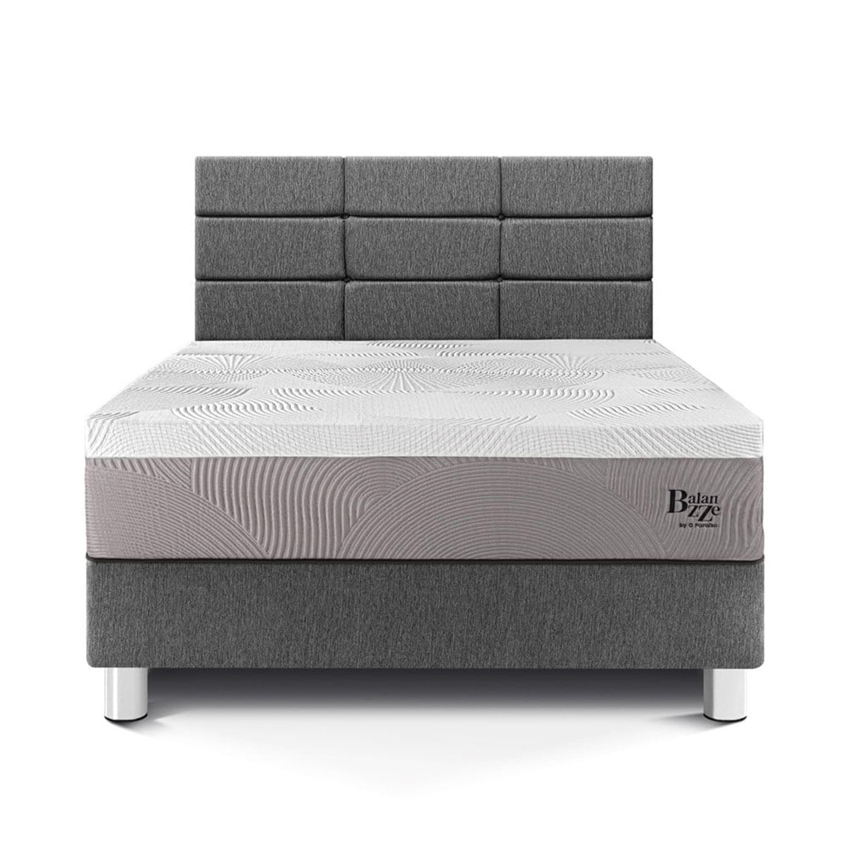 DORMITORIO PARAÍSO BALANZZE 1.5 PLAZAS ROYAL CABECERA BLOCKS GRIS + 1 ALMOHADA VISCOELÁSTICA - 3