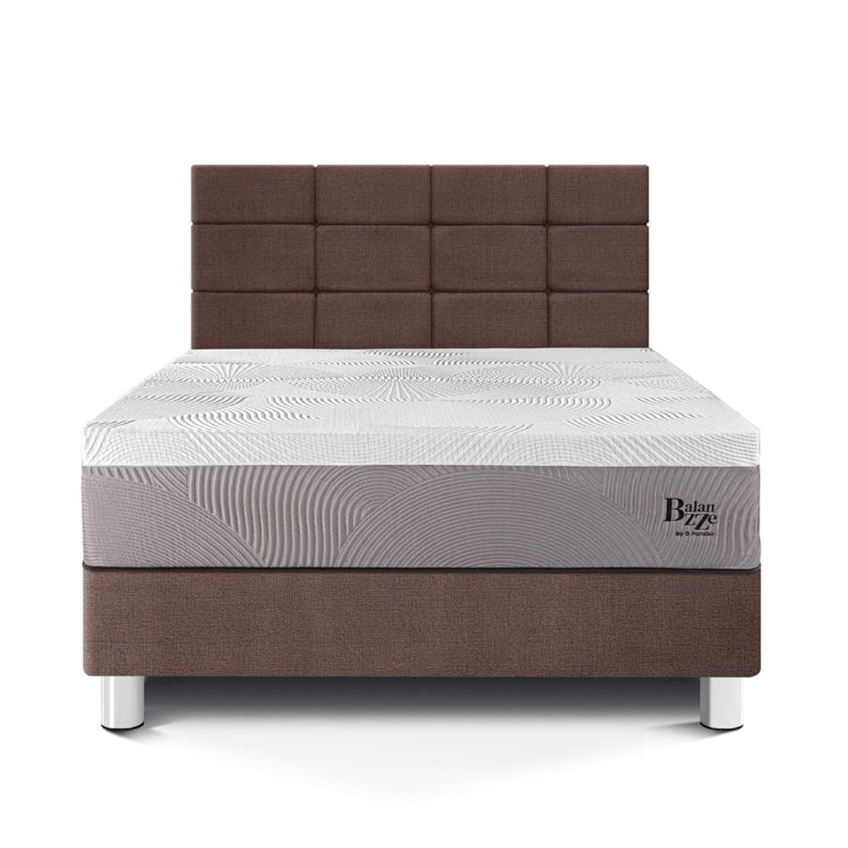 DORMITORIO PARAÍSO BALANZZE 2 PLAZAS ROYAL CABECERA BLOCKS CHOCOLATE + 2 ALMOHADAS VISCOELÁSTICAS - 3
