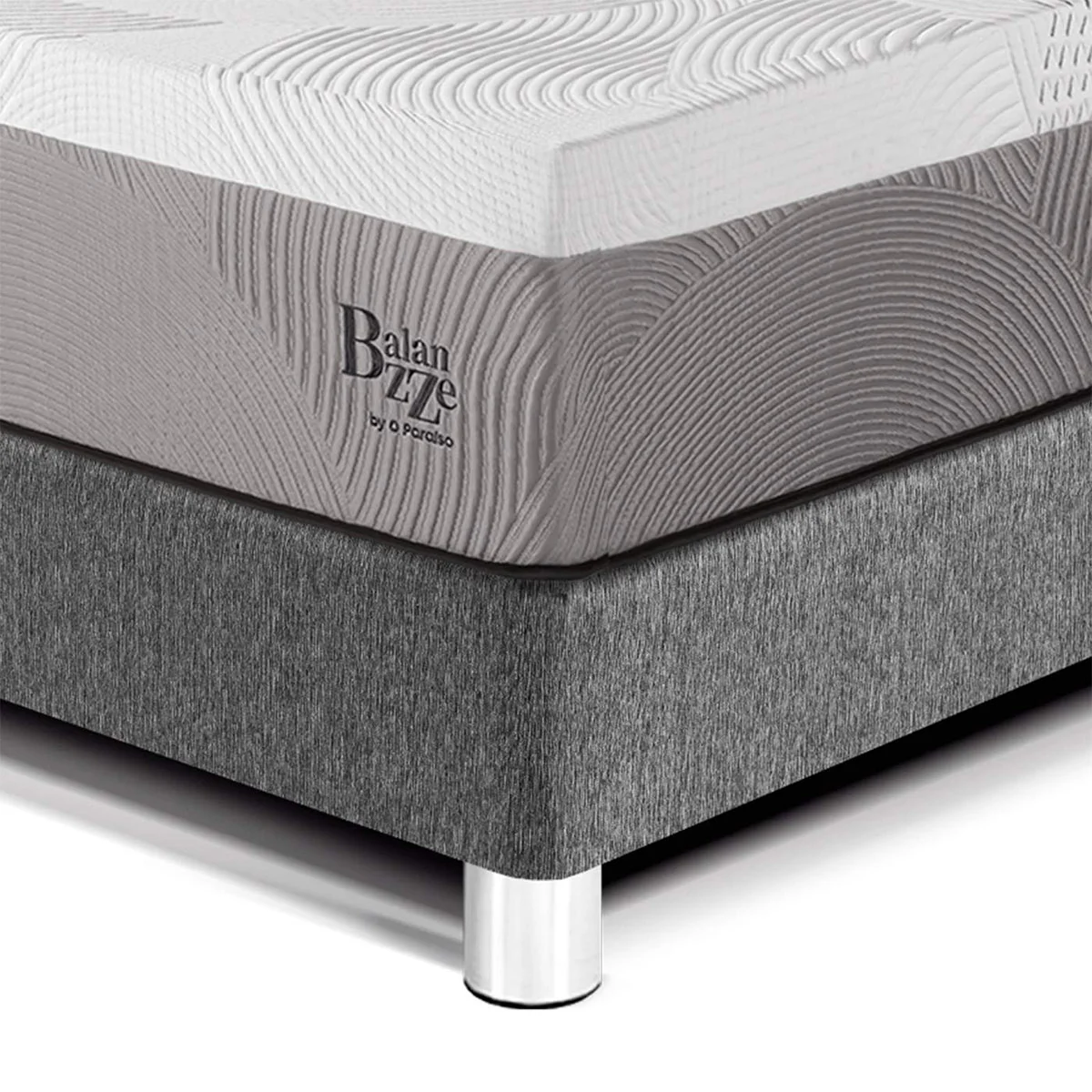 DORMITORIO PARAÍSO BALANZZE QUEEN ROYAL + CABECERA BLOCKS GRIS + 2 ALMOHADAS VISCOELÁSTICAS - 2