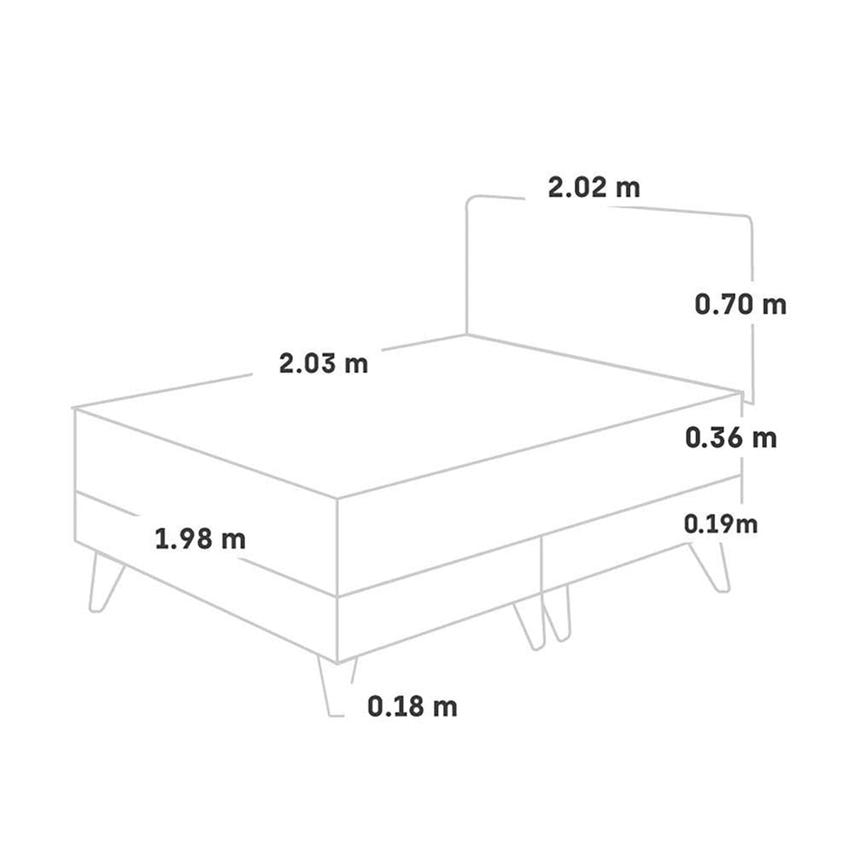 DORMITORIO EUROPEO PARAÍSO BALANZZE KING ROYAL + CABECERA BLOCKS CHAMPAGNE + 2 ALMOHADAS VISCOELÁSTICAS - 5