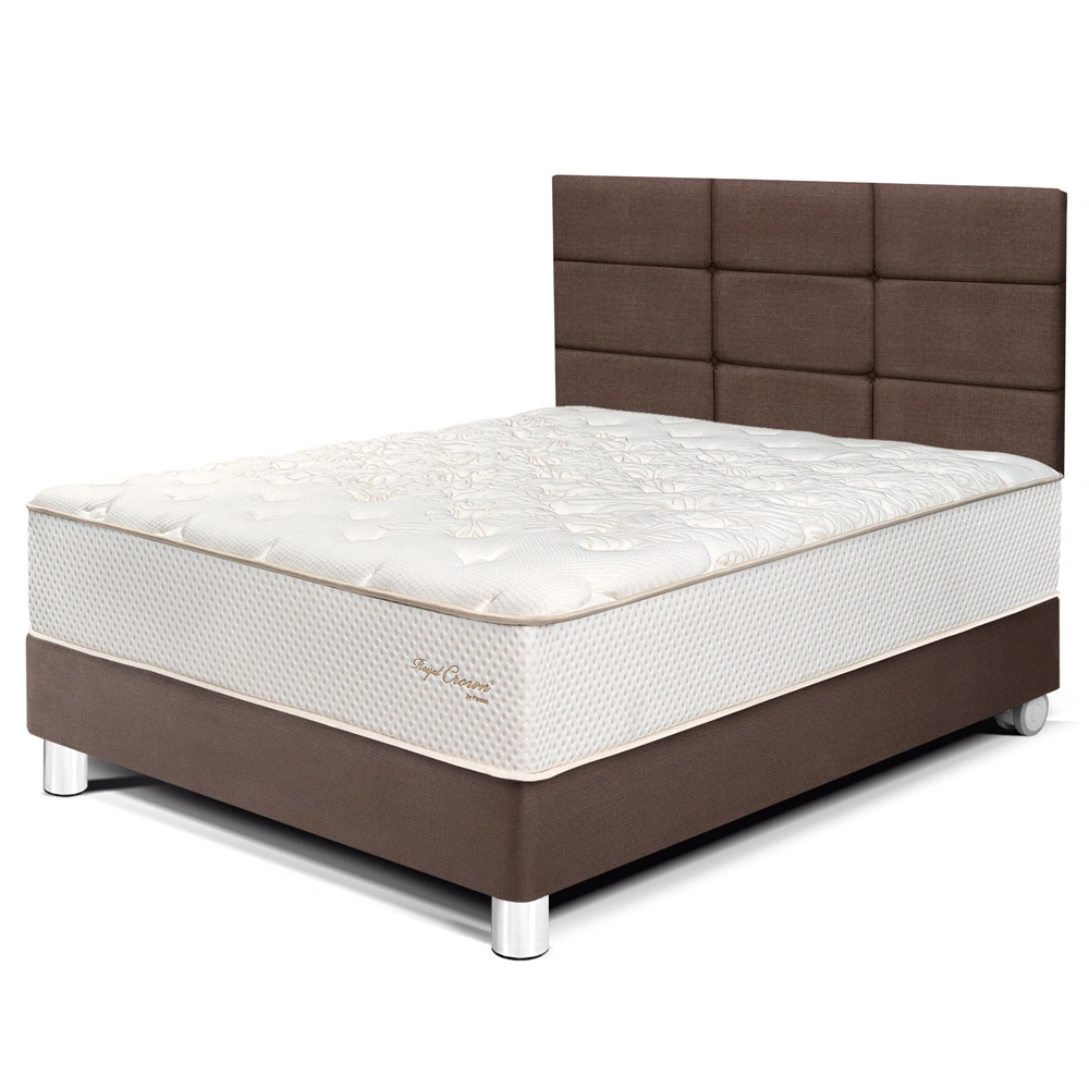 DORMITORIO PARAÍSO ROYAL CROWN 1.5 PLAZAS + CABECERA BLOCKS CHOCOLATE + 1 ALMOHADA VISCOELÁSTICA - 1