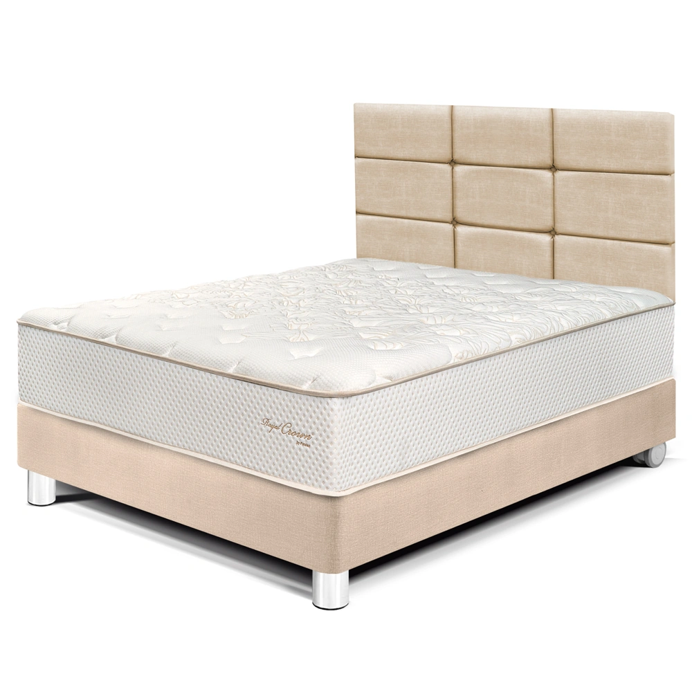 DORMITORIO PARAÍSO ROYAL CROWN 1.5 PLAZAS + CABECERA BLOCKS CHAMPAGNE + 1 ALMOHADA VISCOELÁSTICA - 1