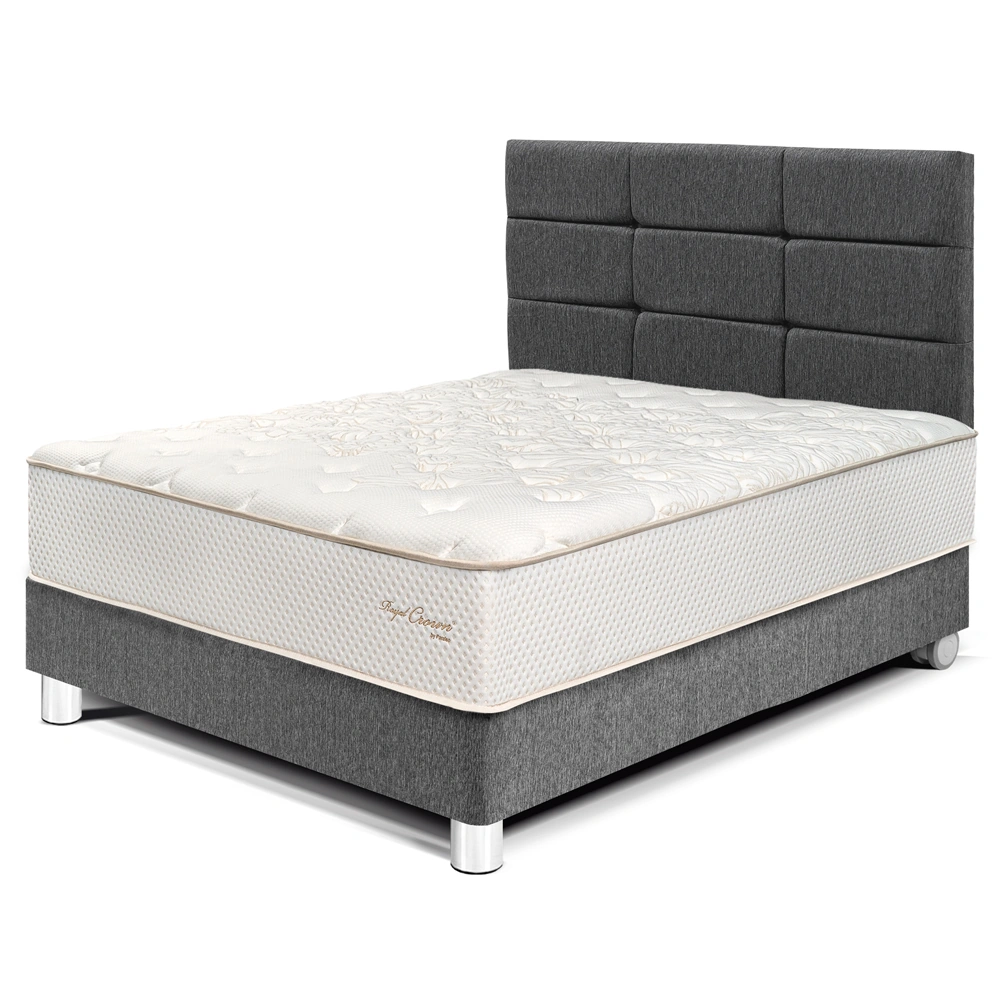 DORMITORIO PARAÍSO ROYAL CROWN 1.5 PLAZAS + CABECERA BLOCKS GRIS + 1 ALMOHADA VISCOELÁSTICA - 1