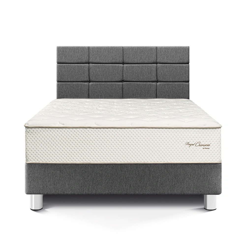 DORMITORIO PARAÍSO ROYAL CROWN 2 PLAZAS + CABECERA BLOCKS GRIS + 2 ALMOHADAS VISCOELÁSTICAS - 3
