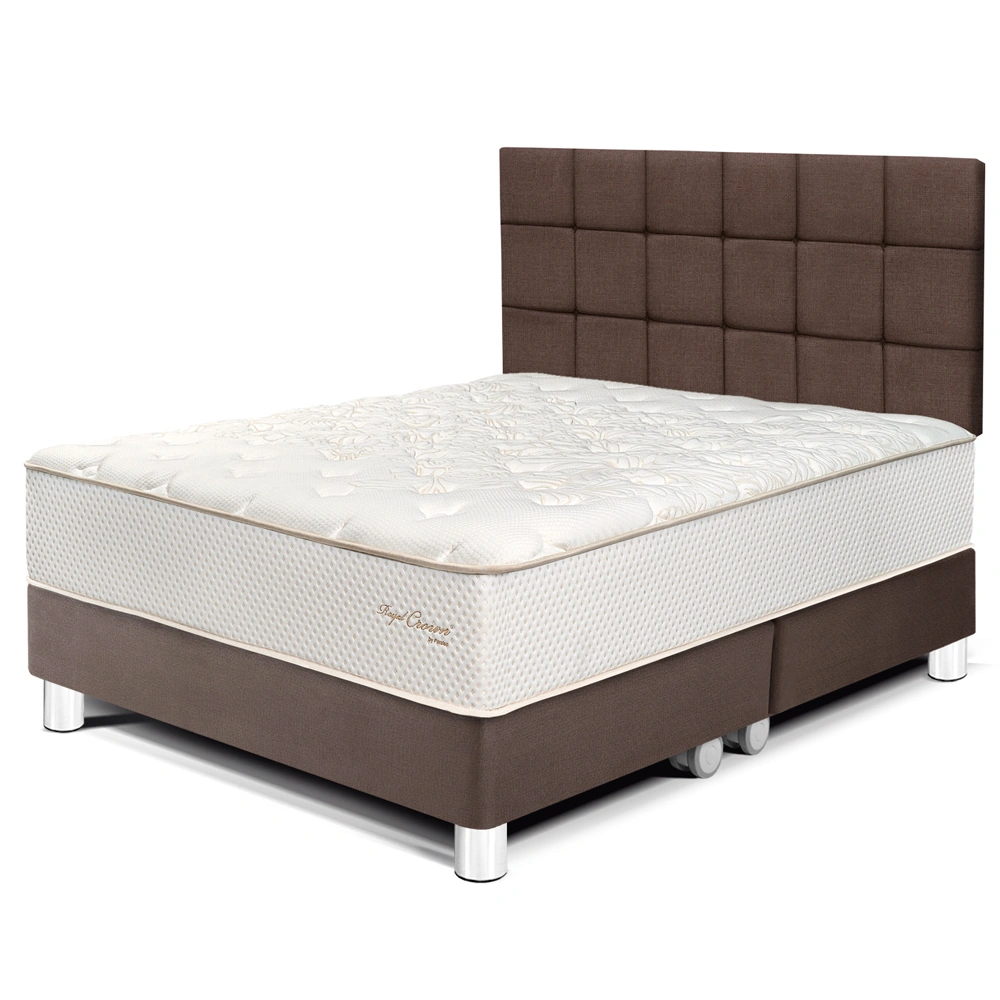 DORMITORIO PARAÍSO ROYAL CROWN KING + CABECERA BLOCKS CHOCOLATE + 2 ALMOHADAS VISCOELÁSTICAS - 1