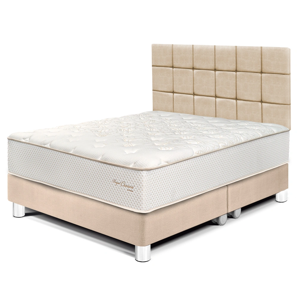 DORMITORIO PARAÍSO ROYAL CROWN KING + CABECERA BLOCKS CHAMPAGNE + 2 ALMOHADAS VISCOELÁSTICAS - 1