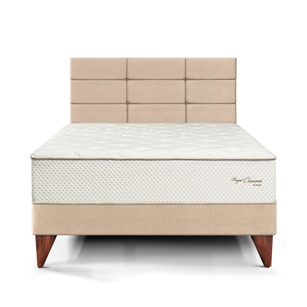 DORMITORIO EUROPEO PARAÍSO ROYAL CROWN 1.5 PLAZAS + CABECERA BLOCKS CHAMPAGNE + 1 ALMOHADA VISCOELÁSTICA - 3