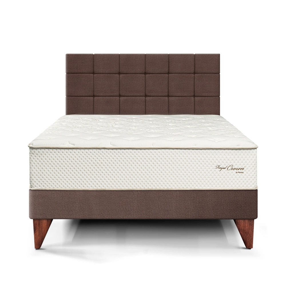 DORMITORIO EUROPEO PARAÍSO ROYAL CROWN KING + CABECERA BLOCKS CHOCOLATE + 2 ALMOHADAS VISCOELÁSTICAS - 3