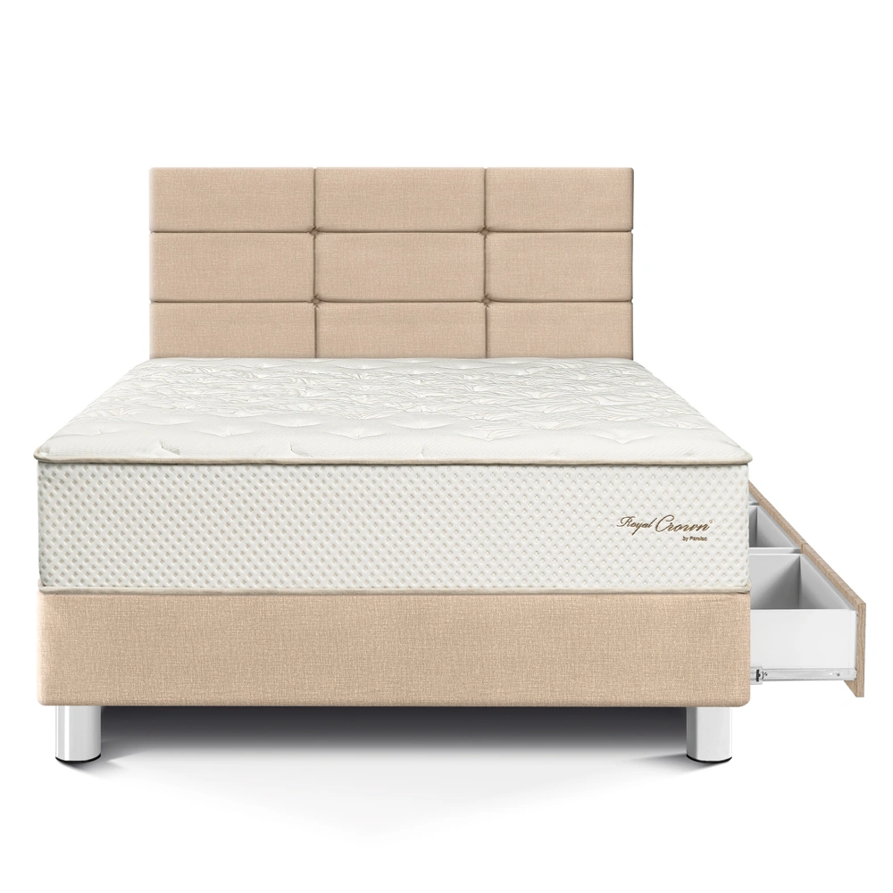 DORMITORIO CON CAJONES PARAÍSO ROYAL CROWN 1.5 PLAZAS + CABECERA BLOCKS CHAMPAGNE + 1 ALMOHADA VISCOELÁSTICA - 3