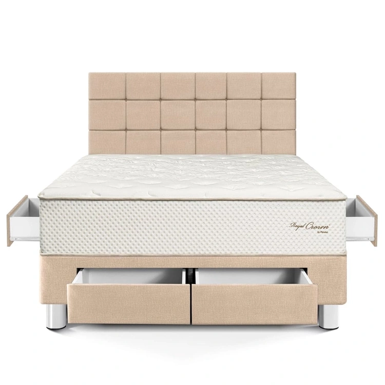 DORMITORIO CON CAJONES PARAÍSO ROYAL CROWN KING + CABECERA BLOCKS CHAMPAGNE + 2 ALMOHADAS VISCOELÁSTICAS - 4