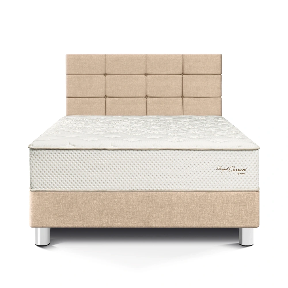 DORMITORIO PARAÍSO ROYAL CROWN 2 PLAZAS + CABECERA BLOCKS CHAMPAGNE + 2 ALMOHADAS VISCOELÁSTICAS - 3